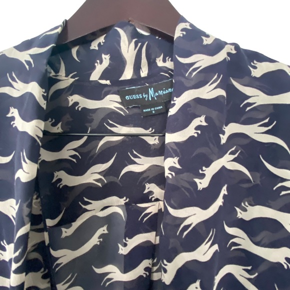 Marciano Sheer Blue 🦊 Foxy Blouse - Size S - Picture 3 of 6